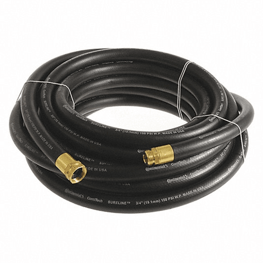 100′ GARDEN HOSE-INLET SUPPLY HD COMMERCIAL, BLACK, 3/4″x 100 FT. F x M AR11-075