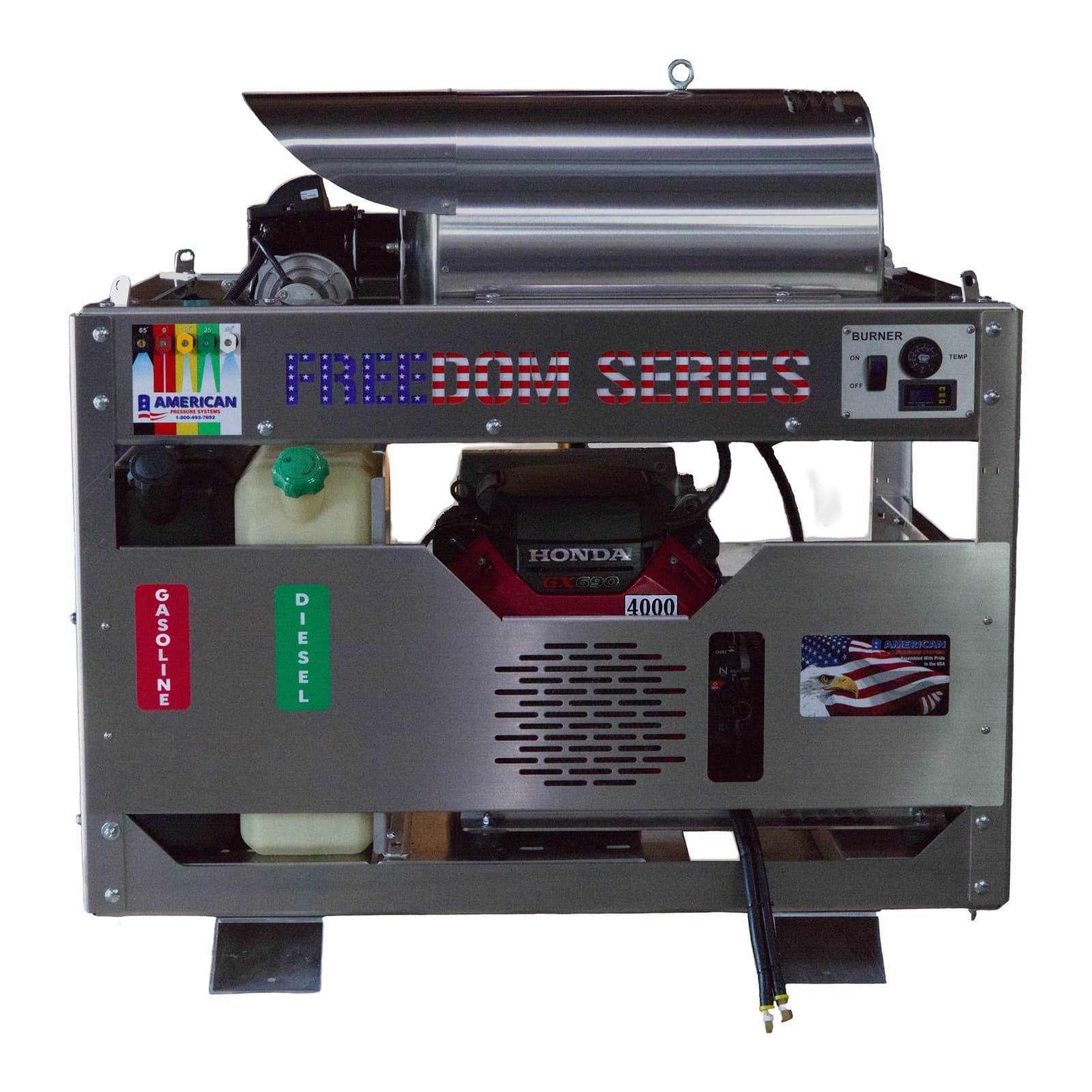 Freedom Series Hot Water Skid: Honda GX690, 7 GPM 4000 PSI, AR Pump