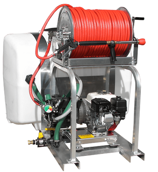 SoftWash Sprayer, 100 Gal Tank, Reel, 400′ X 3/8″ Hose, Honda SW-100-G1003-HA