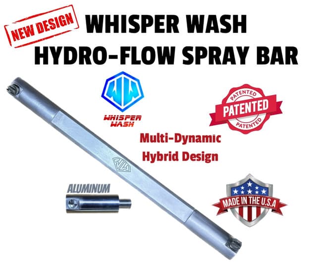 Whisper Wash Spray Bar Classic and Ultra Clean 19" 2 X Tips HF-AL-CL